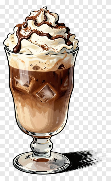 Iced Coffee With Whipped Cream PNG