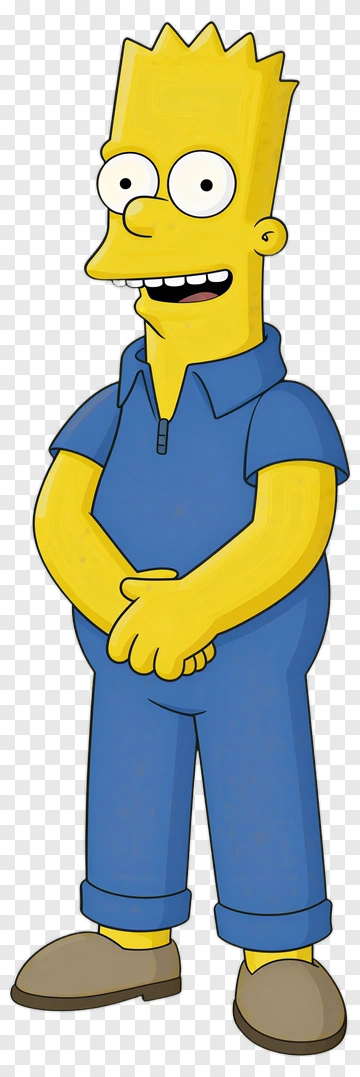 Cartoon Boy With Yellow Skin And Blue Outfit PNG