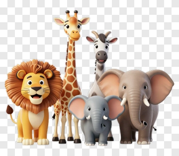 Cartoon Animal Group PNG