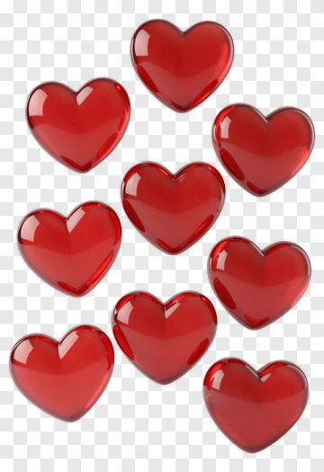 Red Heart Shapes PNG