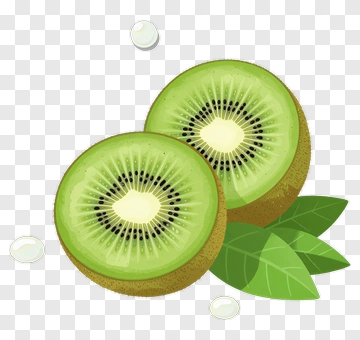 Sliced Kiwi Fruit With Leaves PNG
