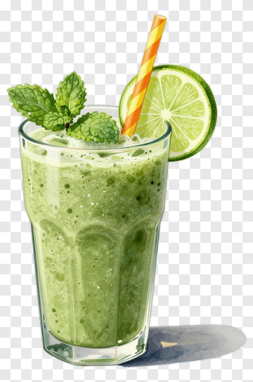 Mint Lime Smoothie In A Glass PNG