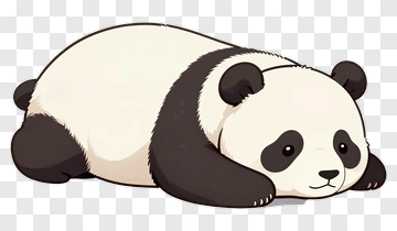 Cartoon Panda Lying Down PNG
