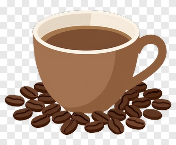 Coffee Cup With Coffee Beans PNG