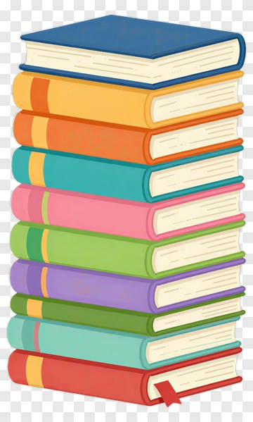 Colorful Stack Of Books PNG