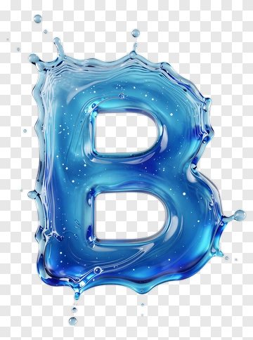Blue Water Splash Letter B PNG