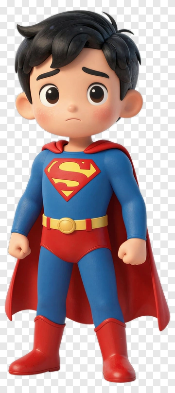 Cartoon Superhero Figure PNG