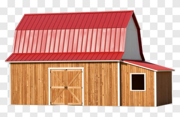 Red Roof Wooden Barn PNG