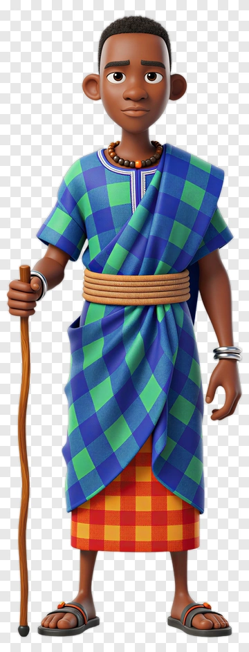 3D Young Man Wearing Traditional Clothing PNG