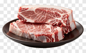 Fresh Beef Ribeye Steaks On A Plate PNG