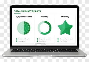 Laptop Displaying Total Summary Results PNG