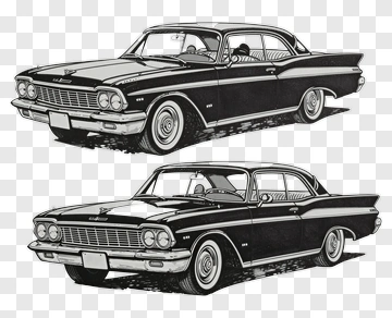 Vintage Car Illustration PNG