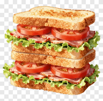 Stacked Sandwich With Lettuce And Tomato PNG
