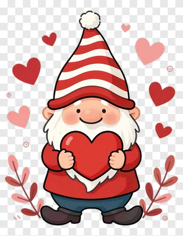 Cartoon Gnome Holding A Heart PNG