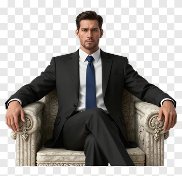Businessman Sitting Confidently On A Chair PNG
