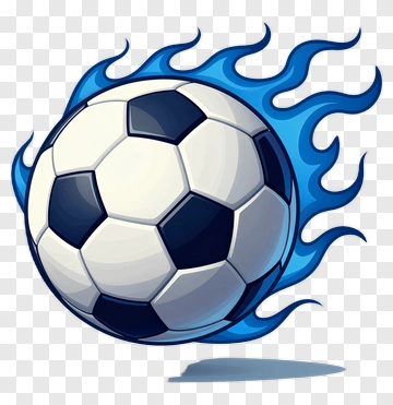Cartoon Soccer Ball With Flames PNG