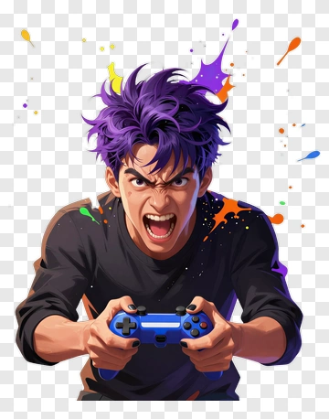 Excited Gamer Holding A Video Game Controller PNG