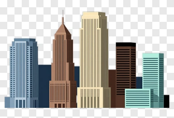 City Skyline With Modern Buildings PNG