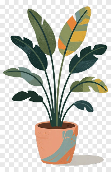 Colorful Potted Plant PNG