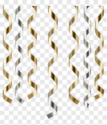 Gold And Silver Decorative Streamers PNG