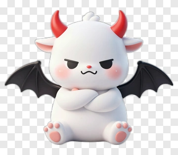 Cartoon Devilish Character With Bat Wings PNG