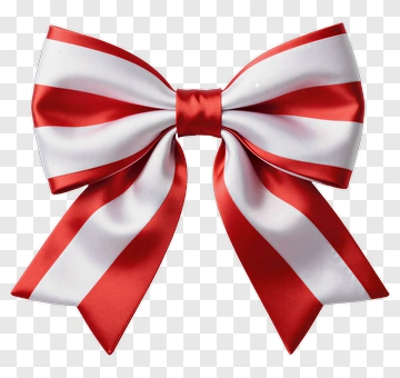 Red And White Decorative Bow PNG