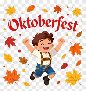Happy Boy Celebrating Oktoberfest PNG