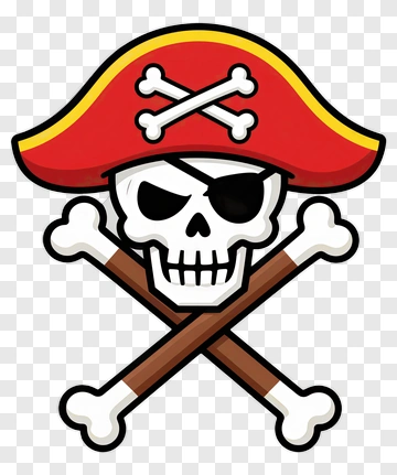 Cartoon Pirate Skull And Crossbones PNG