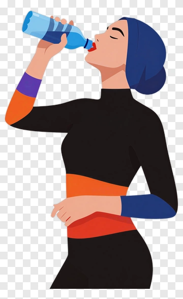 Woman Drinking Water PNG