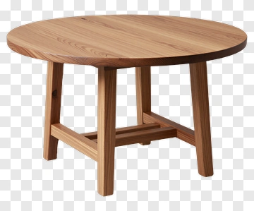 Wooden Round Table PNG