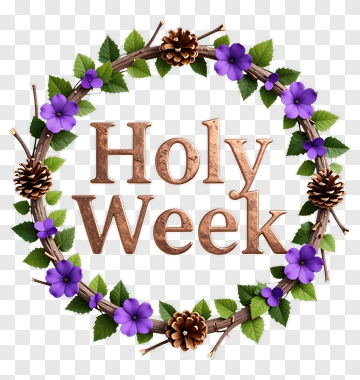 Holy Week Floral Wreath PNG