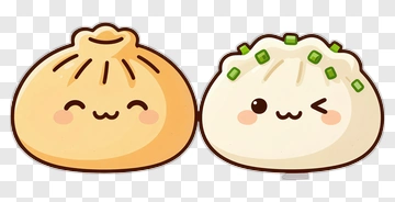 Cute Cartoon Dumplings With Smiling Faces PNG
