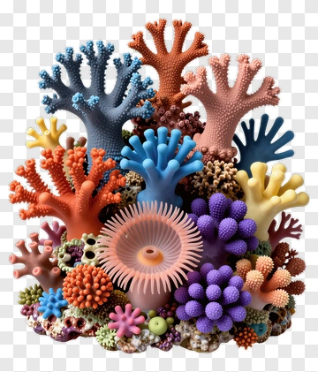 Colorful Coral Reef Composition PNG