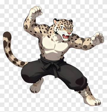 Cartoon Leopard Character Posing PNG