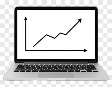 Laptop Displaying A Growth Chart PNG
