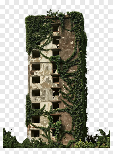 Abandoned Building Covered In Ivy PNG