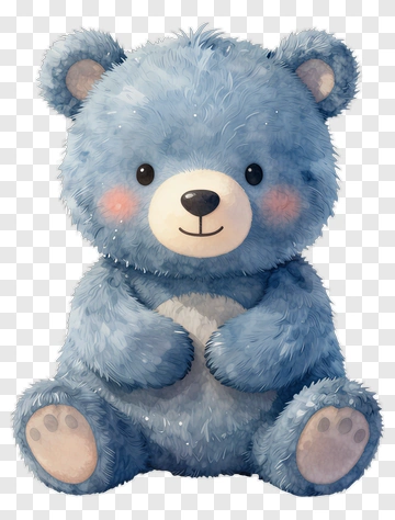 Cute Blue Teddy Bear PNG