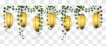 Hanging Lanterns With Ivy Vines PNG