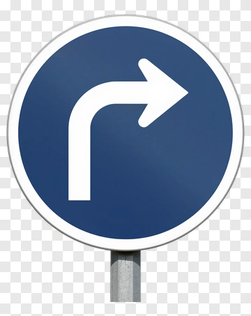 Right Turn Traffic Sign PNG