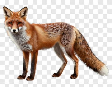 Realistic Fox Standing In A Natural Pose PNG