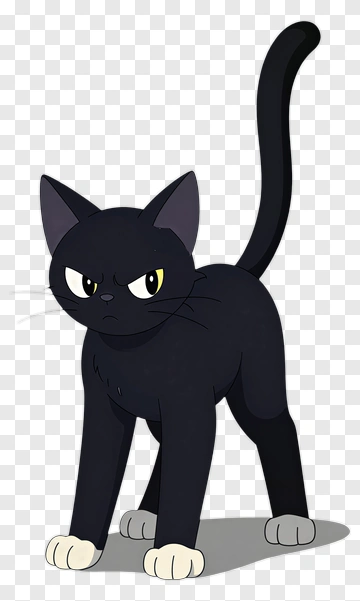 Cartoon Black Cat PNG