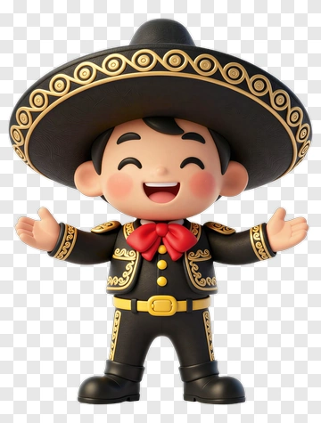 Cartoon Mariachi Character Smiling PNG