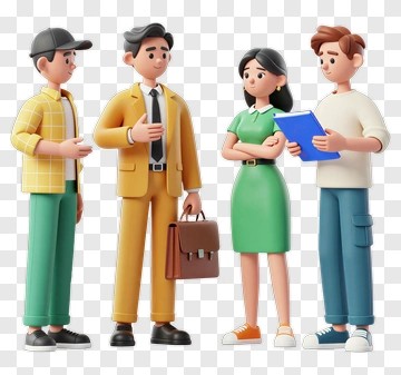 3D Business Team Collaborating PNG