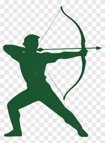 Silhouette Archer Drawing A Bow PNG