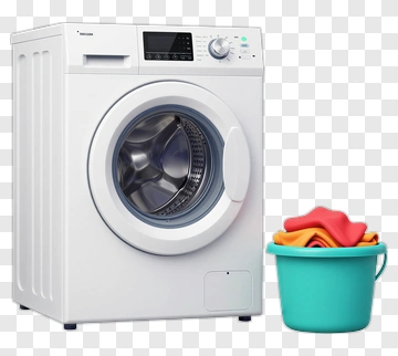 Washing Machine With Laundry Basket PNG