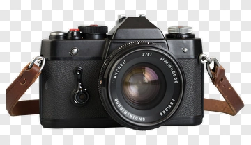 Vintage Camera With Leather Strap PNG
