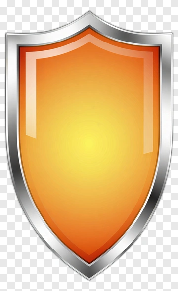 Orange Shield Icon With Silver Border PNG