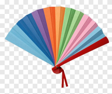 Colorful Paper Fan PNG