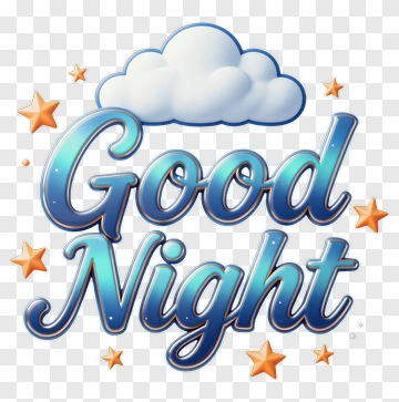 Good Night Cloud With Stars PNG