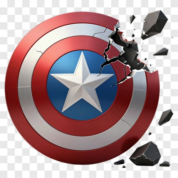 Captain America Shield Breaking Through Wall PNG